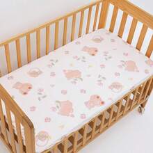 2 piezas Sábanas de cuna para bebé, juego de ropa de cama de cuna suave y amigable con la piel, lavable a máquina, transpirable para las 4 estaciones, ropa de cama para nursery para recién nacidos, regalo perfecto para baby shower - Paquete de 2 sábanas ajustables estampadas para cuna - Ver 5