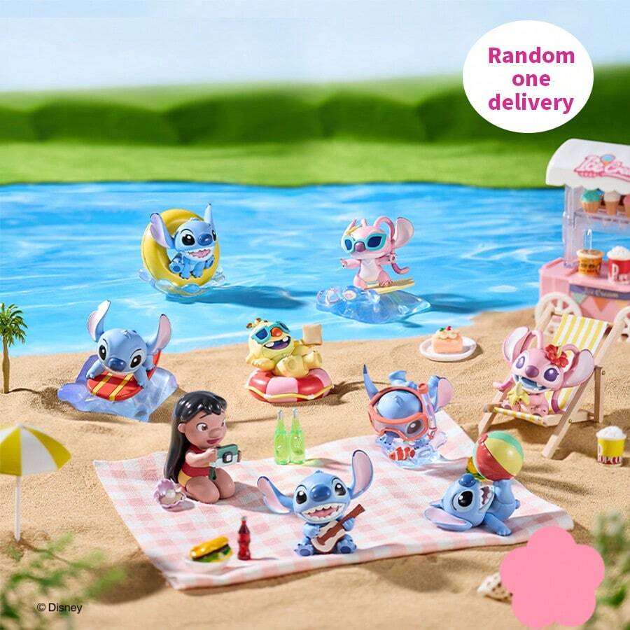 Miniso Disney Stitch Summer Party Series Blind Box, Includes Various Summer Themed Figures, Desktop Decor, Perfect Birthday Gift (1pc, Random Delivery)