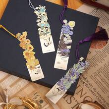 AHLGCAFT Creative Metal Bookmarks With Artistic Paintings And Long Tassels - Innovative Hollow Monet And Van Gogh Series Design Reading Accessories, Suitable For Students And Book Lovers, Durable Stationery And Gifts,School Supplies,Back To School - Multicolor - View 6