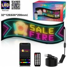 Wisciton Pannello di display flessibile a LED RGB Matrix per camion, con animazione programmabile, controllo tramite app Bluetooth, ideale per creazione di insegne luminose scorrevoli