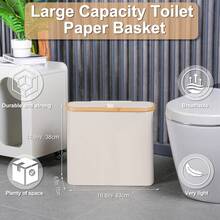 Toilet Paper Basket 28L, Storage With Lid For Bathroom, Free Standing Toilet Paper Organizer,Bathroom Accessories And Storage - Multicolor - View 3
