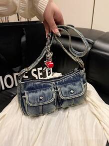 Bolso de hombro de mujer de moda y vintage, versátil bolso de alta calidad para llevar debajo del brazo, bolso de estilo exclusivo