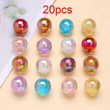 10-50pcs UV Electroplated Beads 8/16mm Mermaid Starry Sky Fine Glitter Round Beads For Bracelet Necklace DIY Jewelry Making, Phone Chain, Bag Chain, Keychain, Jewelry Accessories
