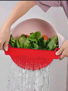 1 pièce Passoire à clip, égouttoir en plastique, passoire en forme de demi-lune, filtre alimentaire, convient pour les pâtes, les légumes, les fruits. Accessoire de cuisine pour évier, s'adapte à tous les pots et bols