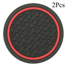 2pcs Car Cup Holder Mat, Cross-Border Honeycomb Single Ring Cup Mat, Anti-Slip 7cm Diameter Soft Rubber Creative Insulation, Car Interior Accessories