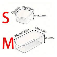 6pcs Plastic Drawer Organizer Set, Non Slip Drawer Storage Tray Large Size Divider, Multi-Functional Storage, Suitable For Domestic Scenes.Drawer/Desktop Cosmetics Storage Box, Transparent Dresser Storage Box, Anti-Drop Multi-Compartment Jewelry And Small Objects Storage, Exquisite Storage Box. - Multicolor - View 3