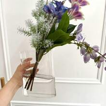 1pc Book Shaped Vase,Acrylic Clear Vase Perfect For Fresh Flowers, Ideal Living Room Office Home Table Decor Gift For Birthday Graduation Eid Al-Adha