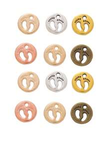 10 pièces/set Accessoires de bijouterie DIY Boucle ronde en alliage de zinc, pendentif mini rétro en alliage