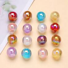10-50pcs UV Electroplated Beads 8/16mm Mermaid Starry Sky Fine Glitter Round Beads For Bracelet Necklace DIY Jewelry Making, Phone Chain, Bag Chain, Keychain, Jewelry Accessories