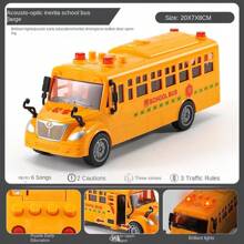 1 pieza Juguete de Autobús escolar para niños, simulación de autobús musical y con historias, modelo de autobús por inercia para bebés, como regalo de cumpleaños, Navidad y Halloween