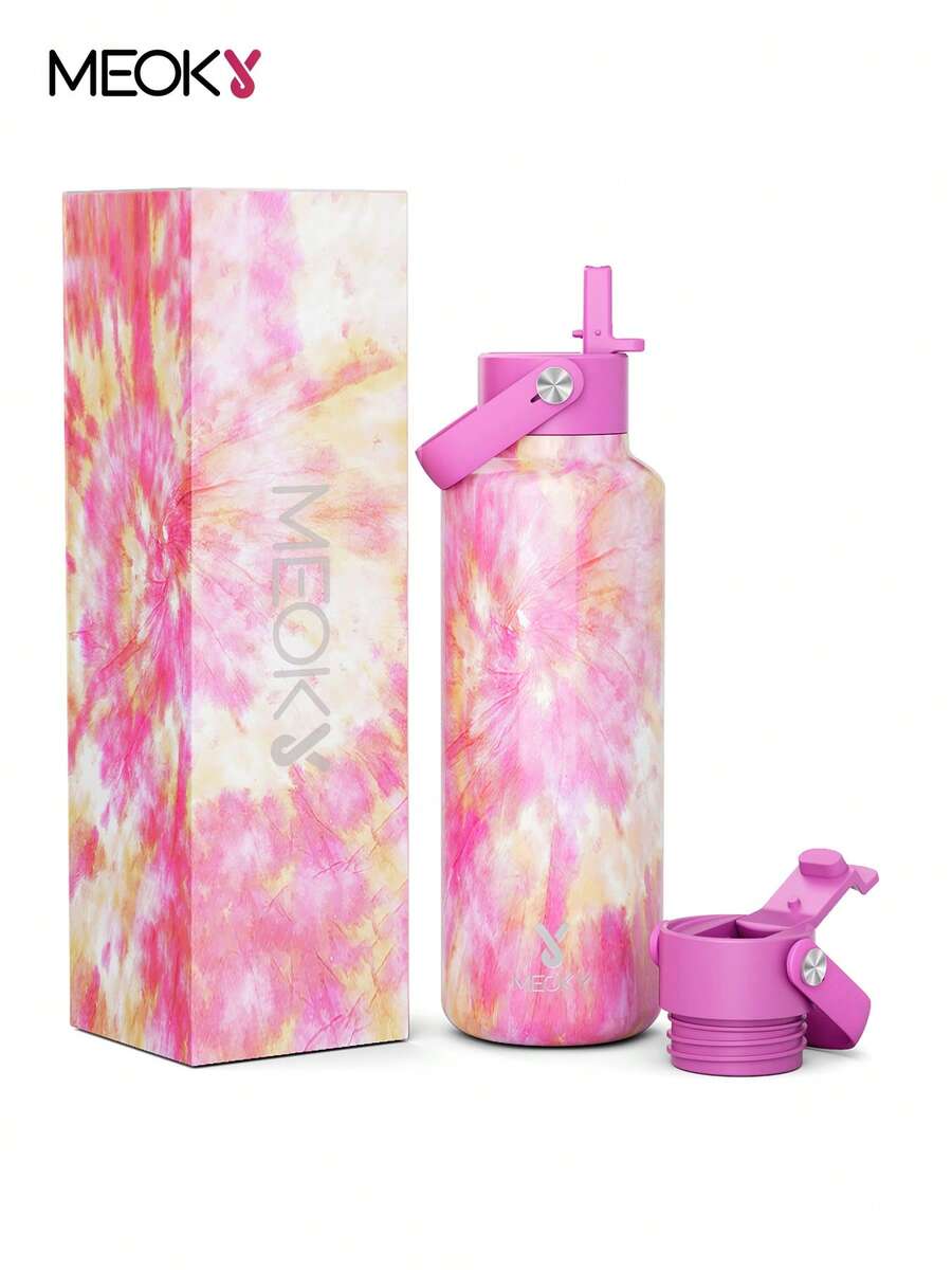 Bình giữ nhiệt 18oz có nắp đậy hai ống hút, giữ lạnh 24 giờ, chống rò rỉ, cốc cà phê cách nhiệt bằng thép không gỉ, cốc du lịch, bình nước thể thao hai lớp bằng thép không gỉ, thích hợp cho thể thao, tập thể dục, du lịch và đi học.