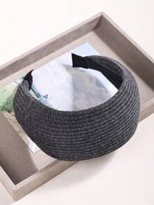 1/4/5 Pcs Girls Fashion Wide Knitted Striped Headband, New Solid Wide Edge Hairband Hair Accessory For Daily Use - Multicolor - View 6