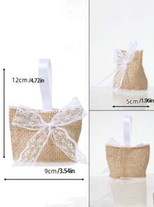 12 piezas de bolsas de almacenamiento mini europeas para boda, bolsas de regalo de tela de lino de tamaño pequeño para damas de honor, bolsas de regalo para boda