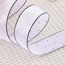 水钻雪纺丝带领结发饰，花店花束包装材料丝滑雪纱丝带带银点情人节