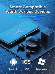 Lenovo GM2PRO Bluetooth Kopfhörer, Halbeinbau Stil, E-Sports Gaming Modus mit geringer Latenz, geeignet für Sport & Laufen, hochwertige Audiound Mikrofon, kabellose Ohrhörer kompatibel mit Smartphones, Tablets, Laptops - Schwarz - Übersicht 10