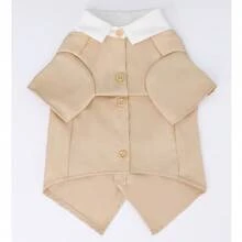 1 件优雅绅士宠物燕尾服，带领结，2 合 1 狗西装外套，适合小型/中型犬和猫，非常适合婚礼、生日、派对活动 - 杏色 - 查看 6