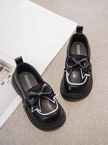 Tibanyu 1 Pair Girls Flat Shoes, Low-Cut Children Casual Loafers, Fashion Slip-On Flats, Comfortable Low-Top Hook And Loop Design, Lightweight Flat Shoes For Indoor/Outdoor, Suitable For Spring/Fall, Everyday Activities, Parties