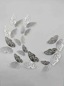 12 pièces/set Autocollants muraux 3D papillons pour décoration de gâteau de mariage, décoration de salon et de la maison, autocollants, décalcomanies murales, décalcomanies en vinyle pour décorations de la maison, articles de décoration de printemps pour rafraîchir votre maison, autocollants de décoration Rama, cadeaux pour anniversaire, remise des diplômes, décoration de chambre, décoration murale