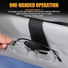 Sunglasses Holders For Car Sun Visor, Leather Eyeglasses Hanger Mounter, Magnetic Glasses Holder And Ticket Card Clip, Auto Interior Accessories Universal For SUV Pickup Truck - 橘色 - 查看 3
