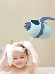 1 pieza Taza de champú con diseño de oso de dibujos animados, taza para rociar agua para el baño, taza de champú para bebé, taza para enjuagar la ducha, taza para enjuagarse - Multicolor - Ver 4