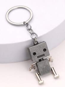 1pc Men's Creative Movable Robot Keychain Cartoon Pendant Keyring, Small Gift For Bag/Car Decor