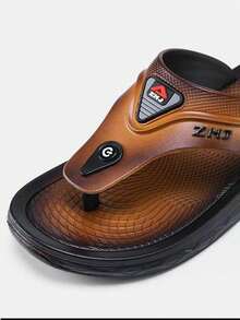 Men's Fashion Pliers - Comfortable Non-Slip Soles, Soft Padded Insoles, Summer Beach Casual Slippers, Round Design, Suitable For Daily Casual Walking, Multi-Function Slippers, Shower Shoes