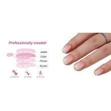 Medium Length Square Press On Nails - Handmade Floral & Star Design With Pearl Accents, Gradient Pink Glitter Fake Nails For Women Daily Party Wedding - Màu Hồng  Dưa hấu - Xem 2