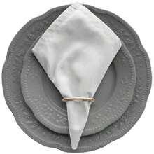 Set Of 4 Table Napkins 30cm X 30cm With Rings 180 Thread Count Percale Fabric