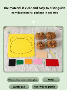 1 pieza Pintura de lana tejida a mano, material de bricolaje de animales de dibujos animados, calcomanías de juguetes, el mejor regalo de cumpleaños para niños y niñas, color de accesorio aleatorio, regalos de Navidad, regalos festivos