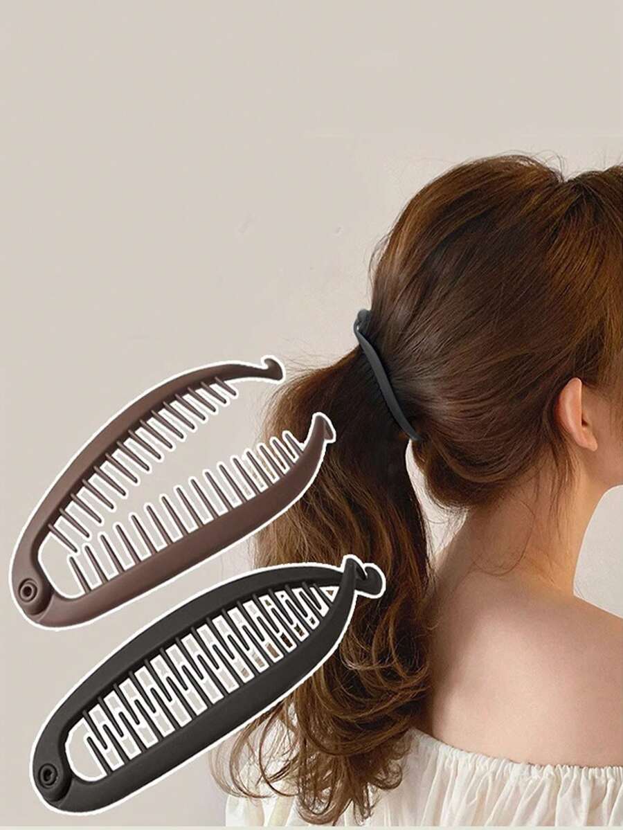 2个装高马尾扭结香蕉夹发卷爪夹发髻造型配件，发夹，发卡，发爪，学习用品，发饰