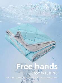 1 件 [冷却毯] 适合热睡者的冷却毯 / 双色设计，简约时尚 / 轻质夏季羽绒被，适合热睡者 - 居家保持凉爽的必备品 大号床 / 特大号床 / 双人床尺寸 - 可机洗 - 非常适合露营、沙发、汽车和空调房间 - 涼感絲-藍灰 - 查看 8