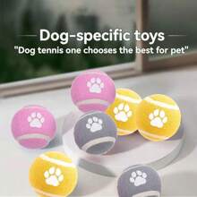 1 Dog Toy Footprints Pattern Elastic Ball Toys, Used For Training And Interactive Pet Toys