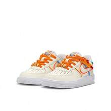 Nike FORCE 1 LOW EASYON LV8 1 (PS) 青少年运动鞋 - 白橘色 - 查看 3