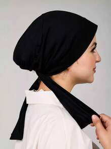 1 Stück einfarbiges minimalistisches, weiches Stirnband mit Turban-Hijab-Kappe, ohne Schirm als Kopfbedeckung für Frauen, geeignet für den Alltag und Outdoor-Aktivitäten