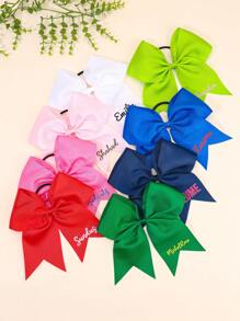 1 pieza Moño grande personalizado para porristas niñas con nombre personalizado, soporte para cola de caballo de cinta gróngrain, moños de porristas, bandas elásticas para el pelo para bebés, niñas, adolescentes y porristas universitarias