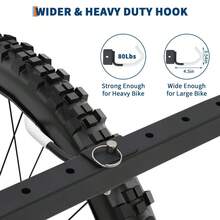 Danolapsi Bike Storage Rack,5 Bike Storage Hanger Wall Mount,Garage Wall Storage Space-Saving Bike Rack,Adjustable Height Bike Storage For Home Backyards,Basement,Holds Up To 300lbs - Black - View 9