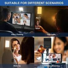 Aufladbare Selbstauslöser-Licht und Smartphone-Licht-Clip für - Smartphone LED-Licht mit einstellbarer Helligkeit, perfekt für Selfies, Make-up, Live-Streaming und Videokonferenzen, Schwarz