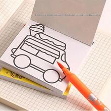 1pc/6pcs Creative Mini Coloring Books, Portable Outdoor Sketchbooks For DIY Doodles Anytime, Cartoon Series Patterns Like Ocean, Holidays, Food, Space To Inspire Kids' Creativity And Imagination, Suitable For Colored Pencils, Markers, Oil Pastels, Watercolor Pens, Ideal Gift For Kids, Students, Birthday, Holiday - Multicolor - View 11