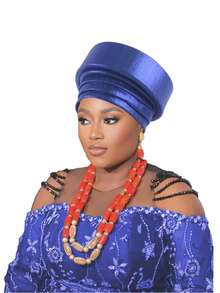 1 件优雅螺旋贝雷帽，适合女士非洲女士头巾，女式贝雷帽头巾，尼日利亚头饰，婚礼派对头饰