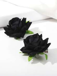 2 Stück Rose Blumen Haarclips, Boho-Stil, Valentinstag Haarklammern Haargreifer Haarspangen