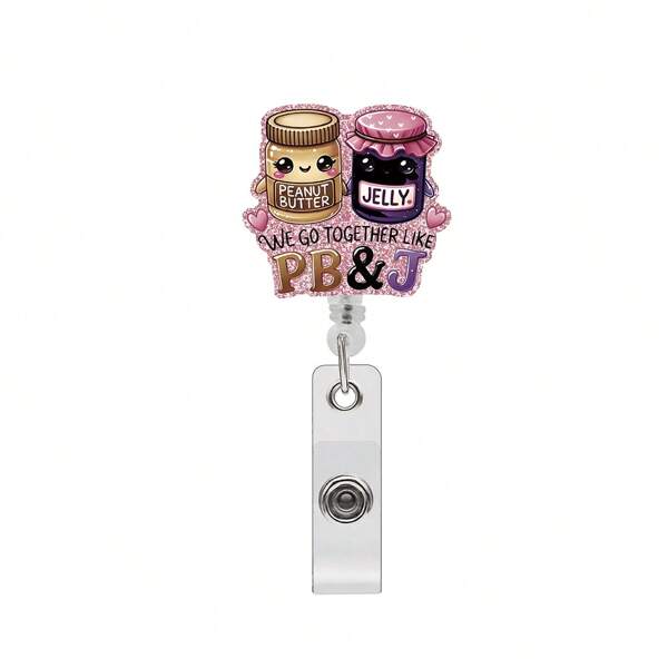 1pc 2 Packs Retractable Acrylic Badge Reel With Crocodile Clip, Jam Design Badge, Gift For Nurses, Doctors, Office Workers, Name Tag ID Badge Holder,School Supplies,Back To School