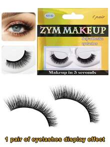 1 Pair Self-Adhesive False Eyelashes, Gentle Wear, Waterproof, No Glue Needed, Natural Fluffy Lashes, Soft & Comfortable, Easy To Wear, Suitable For Daily And Holiday Wear, Southeast Asian Style, Non-Exaggerated Lash Design, Hanging Style, Support Retail Store , And Fashionable Product - Natural Lashes - View 2