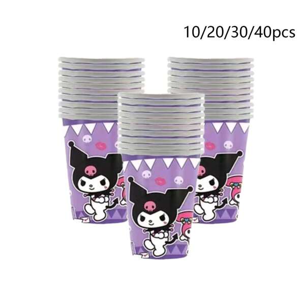 Sanrio 10/20/30/40pcs Sanrio Kuromi Party Supplies,Paper Cups For Kuromi Birthday Party Decorations,Kuromi Birthday Party Decorations