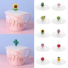 1个装透明卡通可爱硅胶杯盖耐热防漏密封盖防尘杯盖