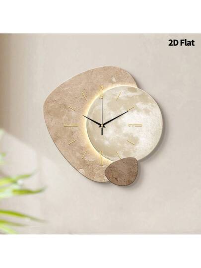 1pc 2D Flat The Texture Blocks On Surface Of Planet Silently Wand Clock, Super Silent Quartz Movement, No Ticking, ating Clocks In Living Rooms, Bedroom, Offices, Kitchens, Cafes, Perfect ative Friends Family Home Back To School Room Supplies view 9