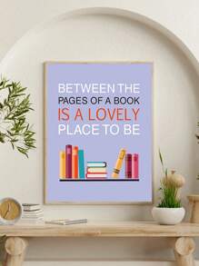 1pc Colorful Wall Art Print Inspirational Read Books Quote Art,Watercolor Books Art Painting, Art PostersMotivational Saying Canvas Poster For Classroom Library Study Decor Unframed