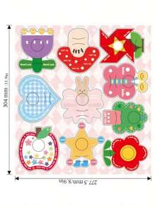 100 pièces Cartes de vœux avec fleurs de dessin animé sur sucettes, pour anniversaires, décorations de sucettes pour étudiants, délicates