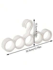 2pcs/1 pieza Gancho circular blanco a medias para bufandas, estante de almacenamiento múltiple para bufandas, adecuado para armarios, estante de almacenamiento de accesorios duradero, se puede usar para colgar cinturones y corbatas, ideal para armarios y accesorios, también adecuado para tendederos y cuerdas para ropa. - Multicolor - Ver 4
