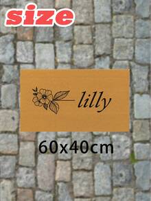 1PC Custom Personalized Door Mat - Can Add Names And Floral Patterns, Suitable For Entrances, Doorways, Or Balconies. Anti Slip And Durable Welcome Pad, Suitable For Housewarming, Newlyweds, And Birthday Gifts. High End Handwritten English Font Design, Exclusive Customization For Family And Friends, Enhancing Home Taste.