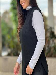 Women Sweater Vests - Negro - Ver 5